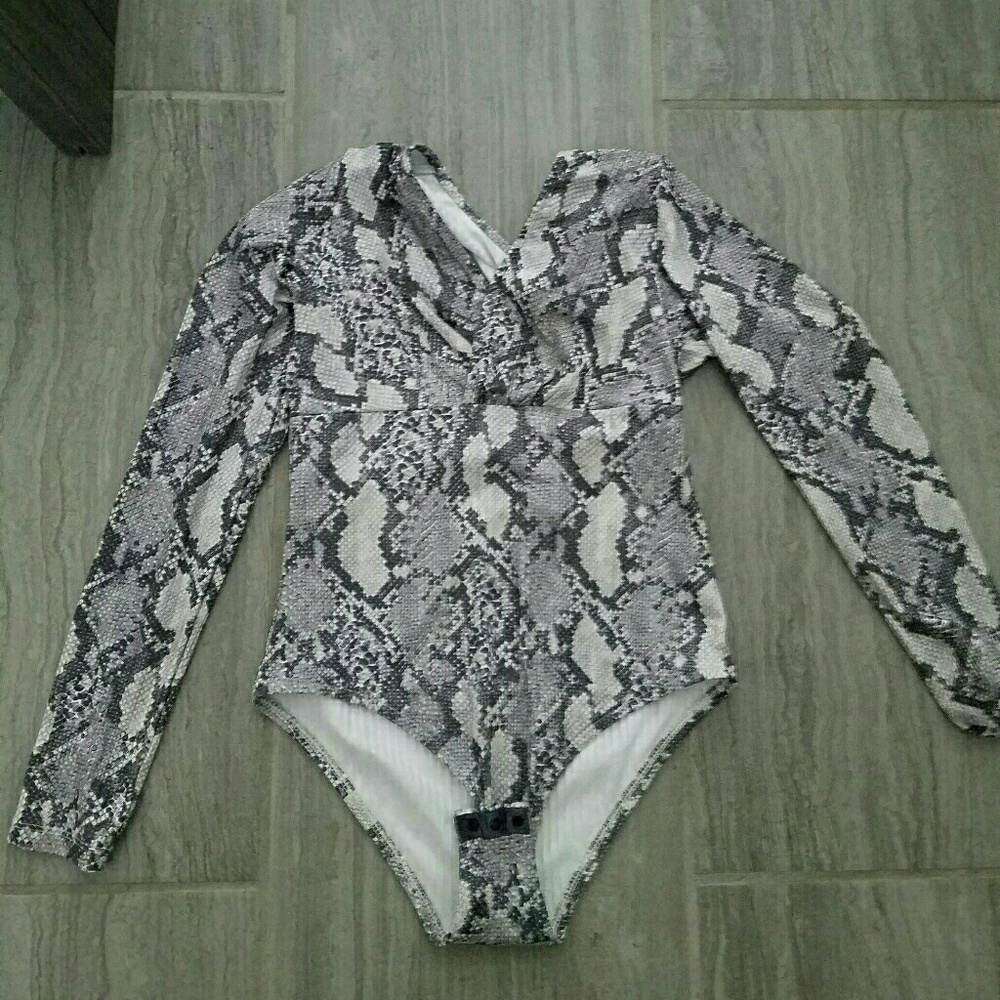 Snakeskin Print Bodysuit